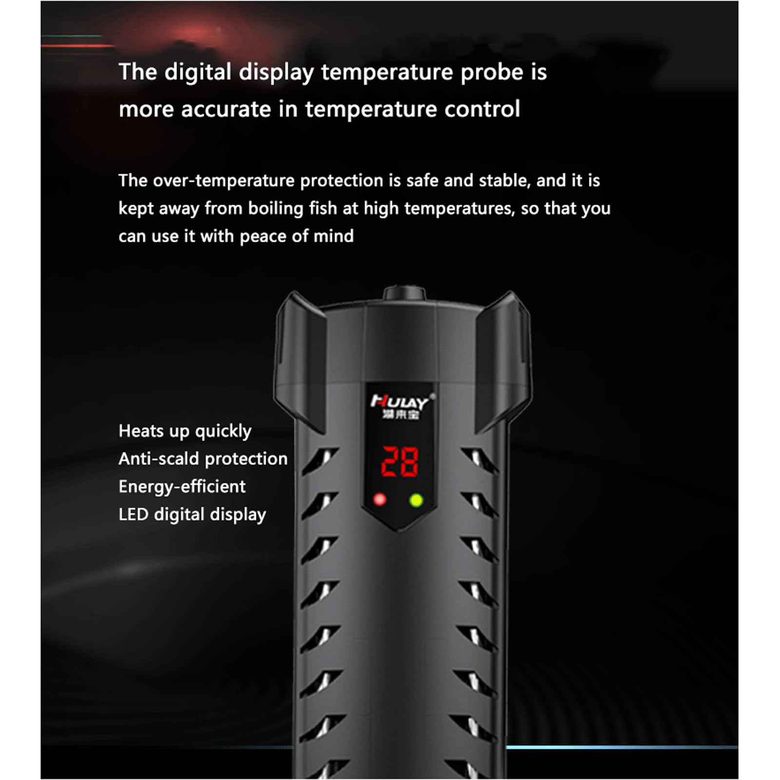Riscaldatore per Acquario Temperatura costante Automatica con Display Digitale Asta riscaldante antideflagrante per Acquario, 100 W (500 W)