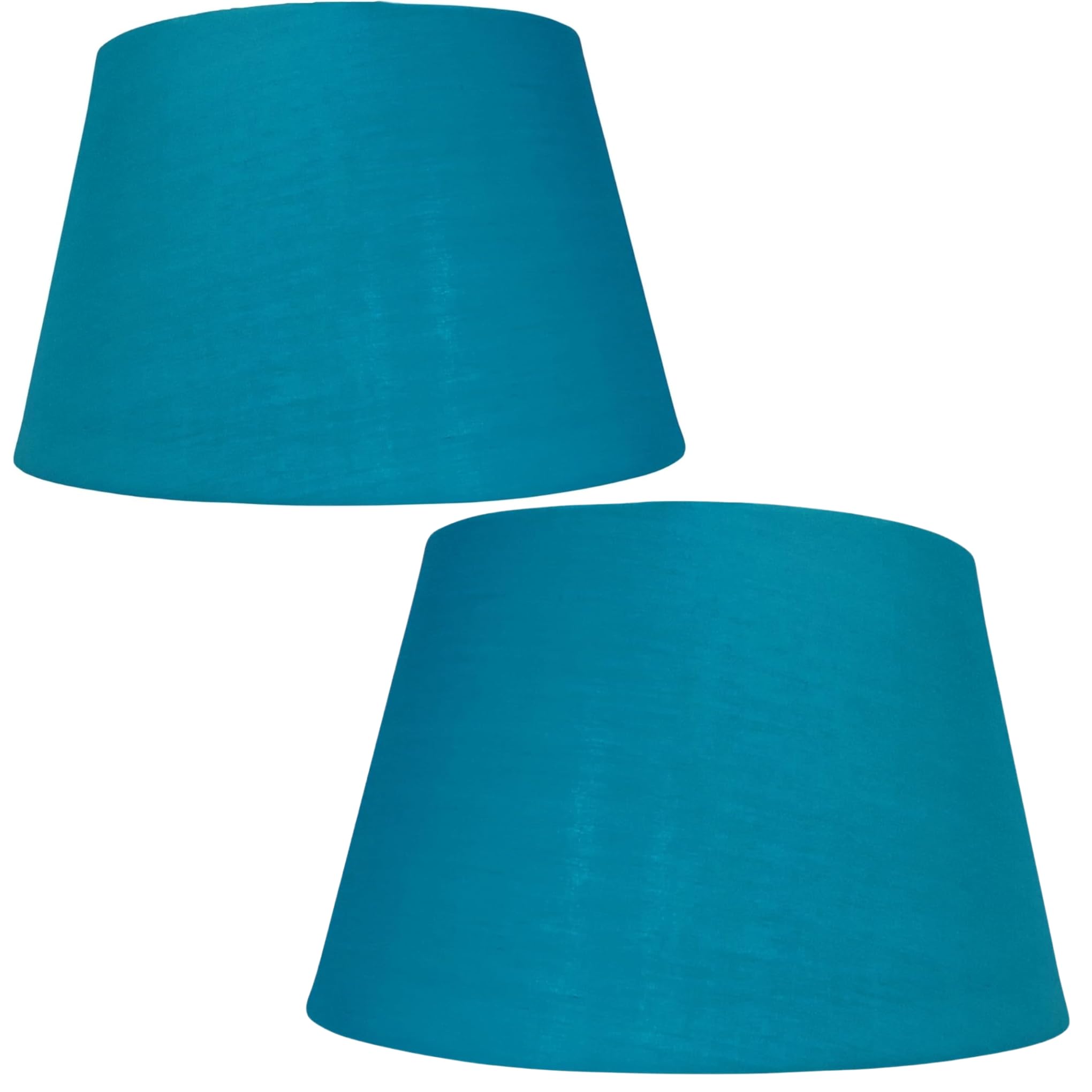 Loxton Lighting Teal Cotton Drum Shade X2 – 12 Inch Easy Fit Es/Bc Shade For Living Rooms, Bedrooms, Hallways And Kitchens, Pendant Lampshades Or Shades For Table Lamps