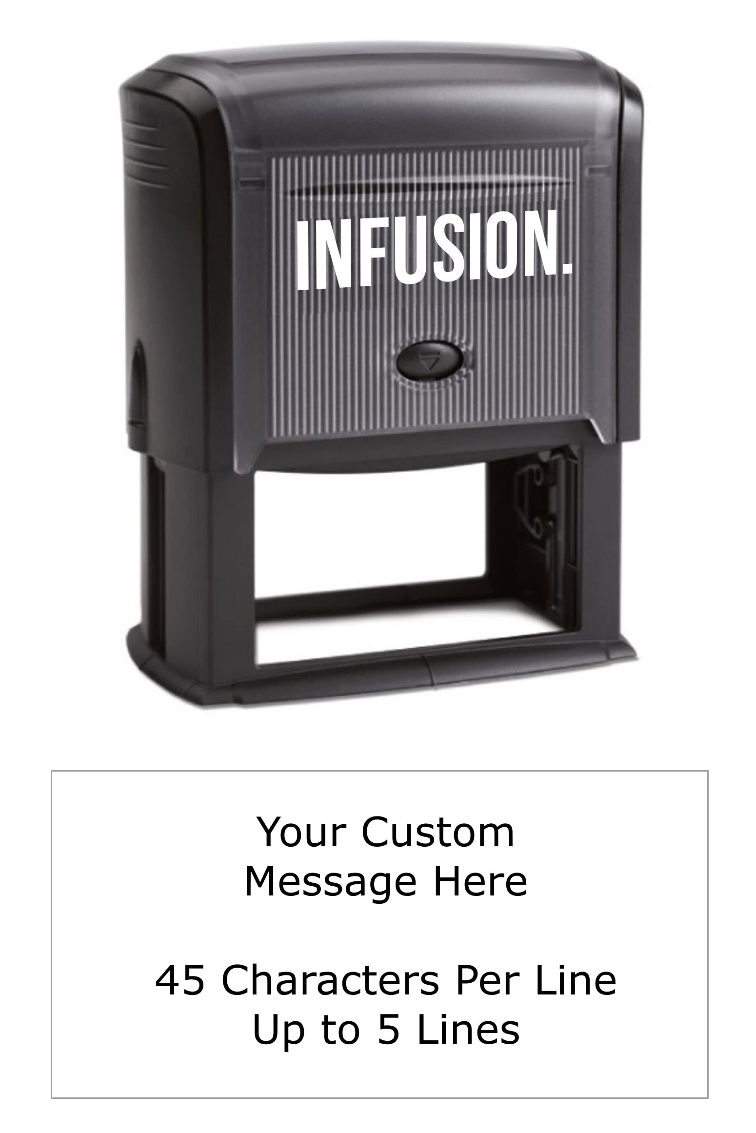 Infusion Self-Inking Custom Rubber Stamp (Personal or Business Use) - Choose from 16 Colors (1-1/2" x 3")