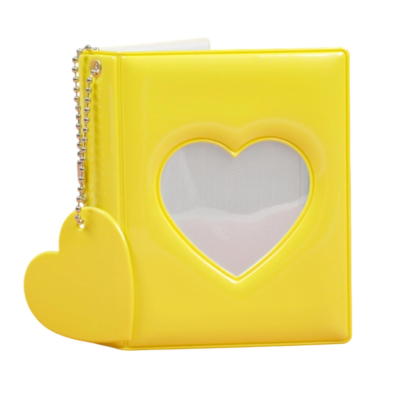 3Inch Small Photo Album with Heart Cutout and 32 Pocket Photocard Collect Binder Book for Idol Fan and Memory Records Photo Collection Album