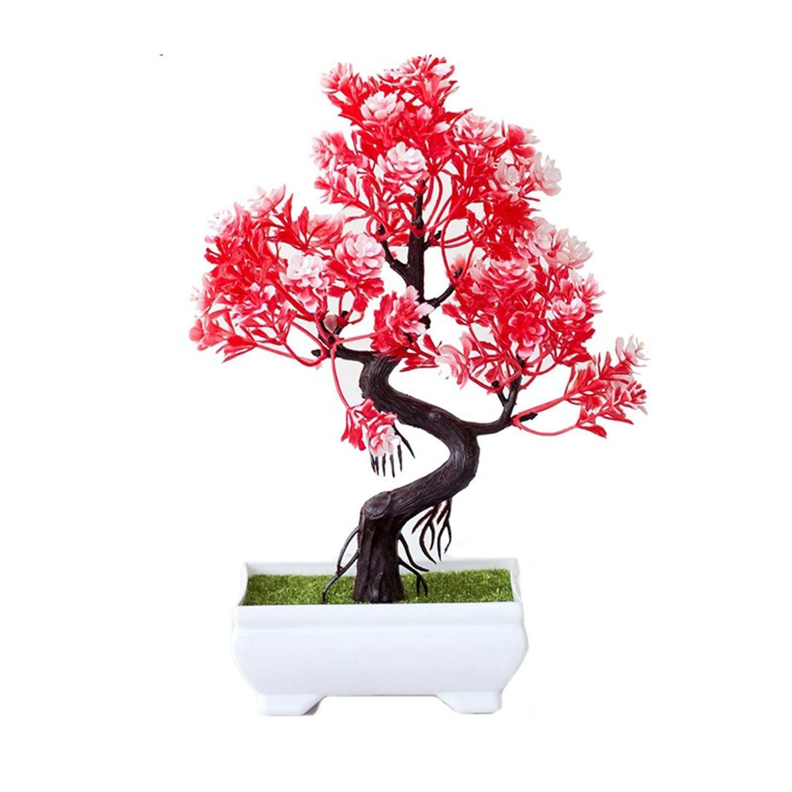 HCZKIUJY Artificial Bonsai Tree Artificial Plants Bonsai Tree Pot Plants Fake Flowers Potted Ornaments For Home Decoration Garden Decor Fake Plant Decoration (A)