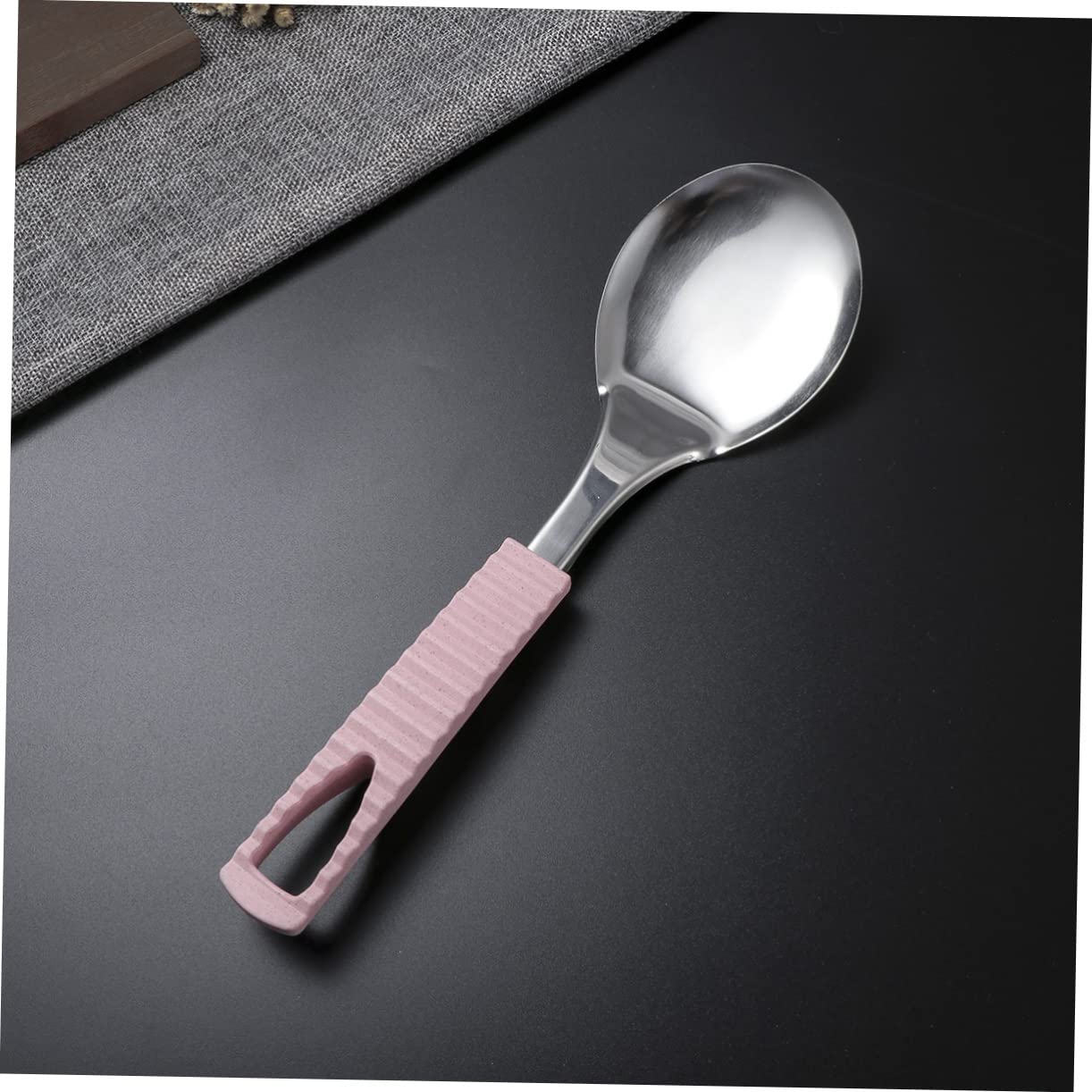 Cabilock Stainless Steel Rice Paddle Spoon with Short Handle and Easy to Hold Design for Home Kitchen Catering and Buffets for Serving and Scooping Rice