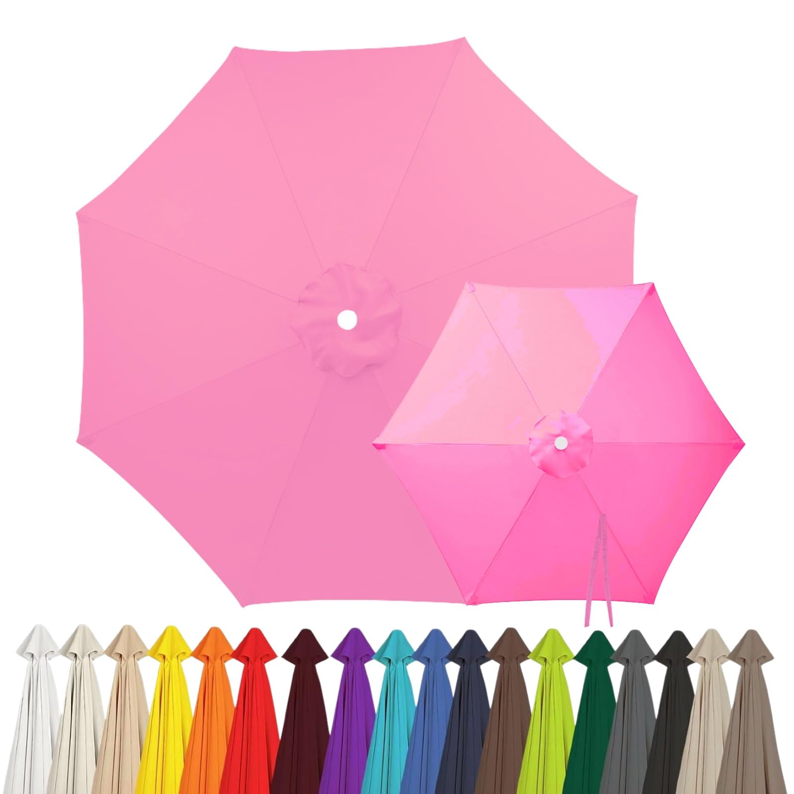 2m 2.15m 2.5m 2.7m 3.0m 4.0m Replacement Parasol Canopy for 6/8 Arms, Waterproof Outdoor Garden Parasol Fabric Cover, UV Protection Sun Shade Replacement Top Only(Pink,8-RIBS-7.5FT/2.30m)