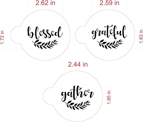 Miniatura 5 de Plantilla de galletas Grateful, Blessed And Gather C993 de Designer Stencils