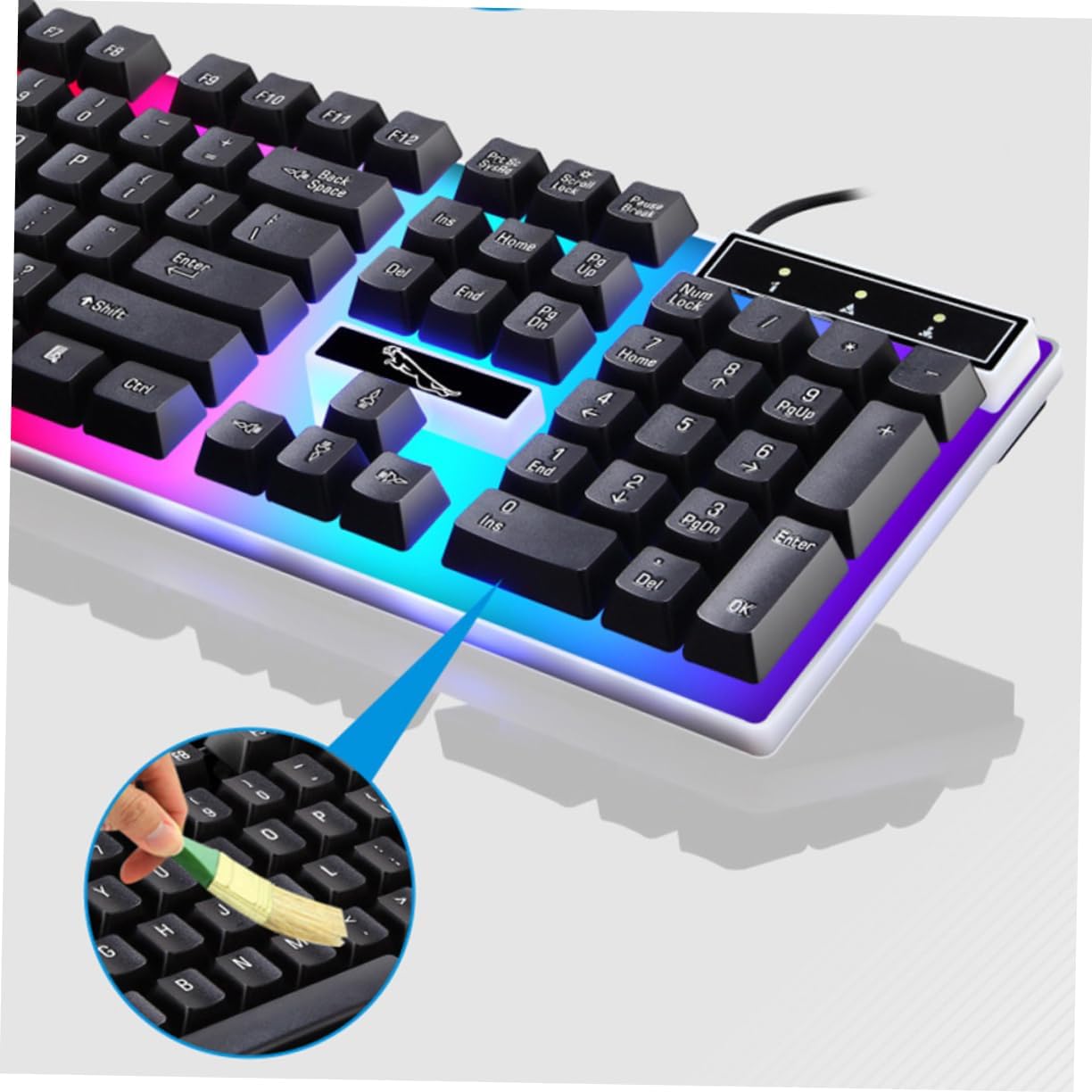 ARTIBETTER Wired Keyboard and Mouse Set with Led Backlight Gaming Keyboard Pc Mouse Combo Ergonomic Design Liquid Draining for Comfortable Long Use