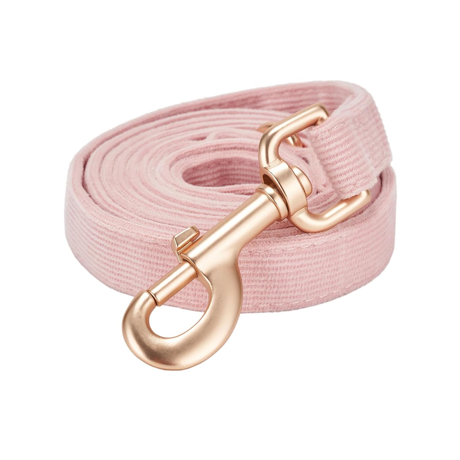 Petiry Soft Corduroy Fibric Dog Leash, 5 Feet Length Lead with Heavy Duty Rotating Hook, for Medium Large Dogs.(M,Light Pink) — image 1