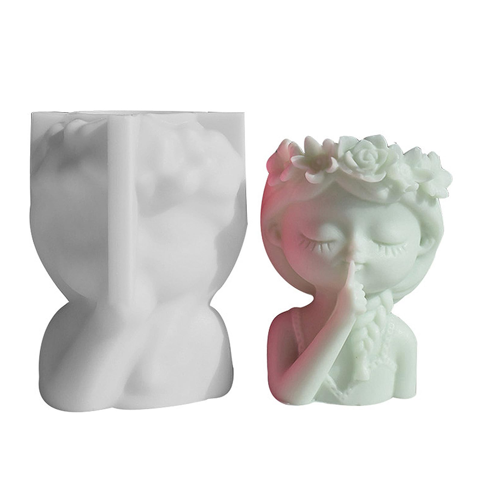 HZBB 3D Teenager Girl Planter Silicone Mold Project Making Accessory Household Plaster Making Handicraft Gift Cake Molds