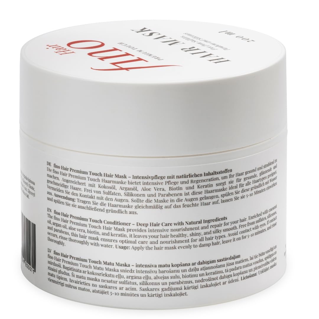 Fino Hair Premium Touch Mascarilla – Nutrición Profunda con Queratina, Biotina & Cafeína – Cabello Fuerte, Suave & Radiante – Sin Siliconas & Parabenos – 200 ml