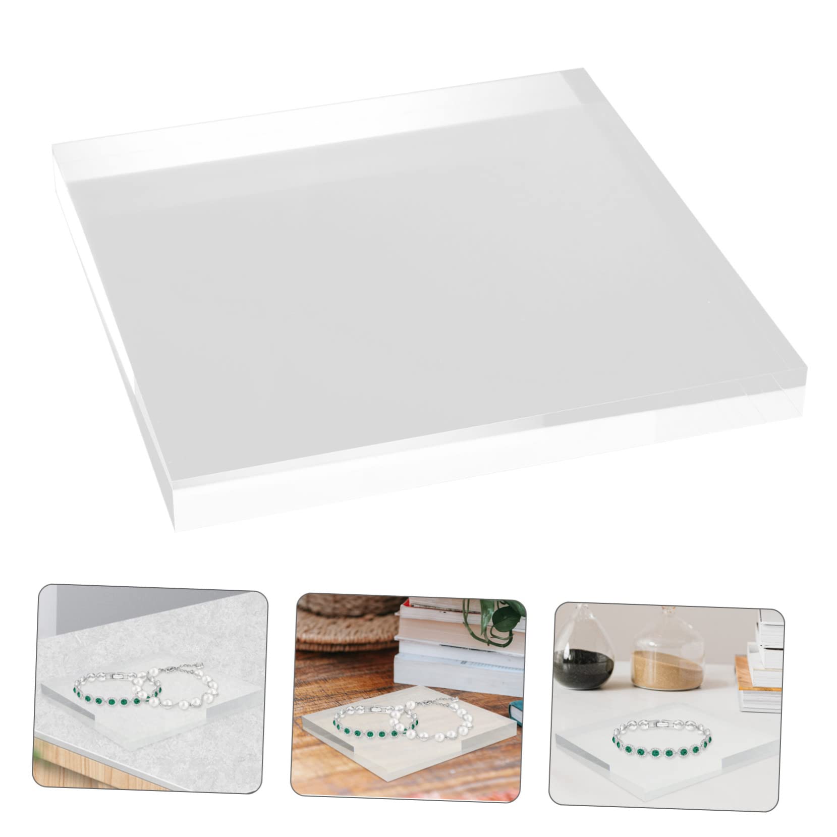 Base Espositiva In Acrilico Trasparente 10x10x1,5 Cm Per Gioielli, Modellini E Statue – Supporto Robusto