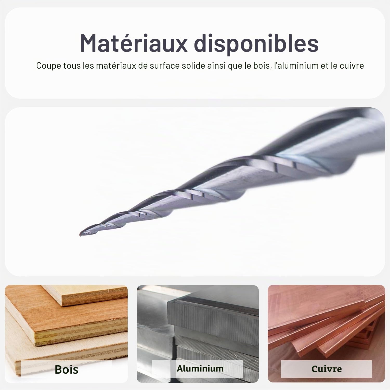 SpeTool Fraise Conique Fraise Defonceuse 6mm Rayon de 0,25 mm Fraise CNC en Carbure de Tungstène 5,2 Degrés avec Revêtement TiAIN pour la Gravure et la Sculpture en 2D et 3D dans le Travail du Bois