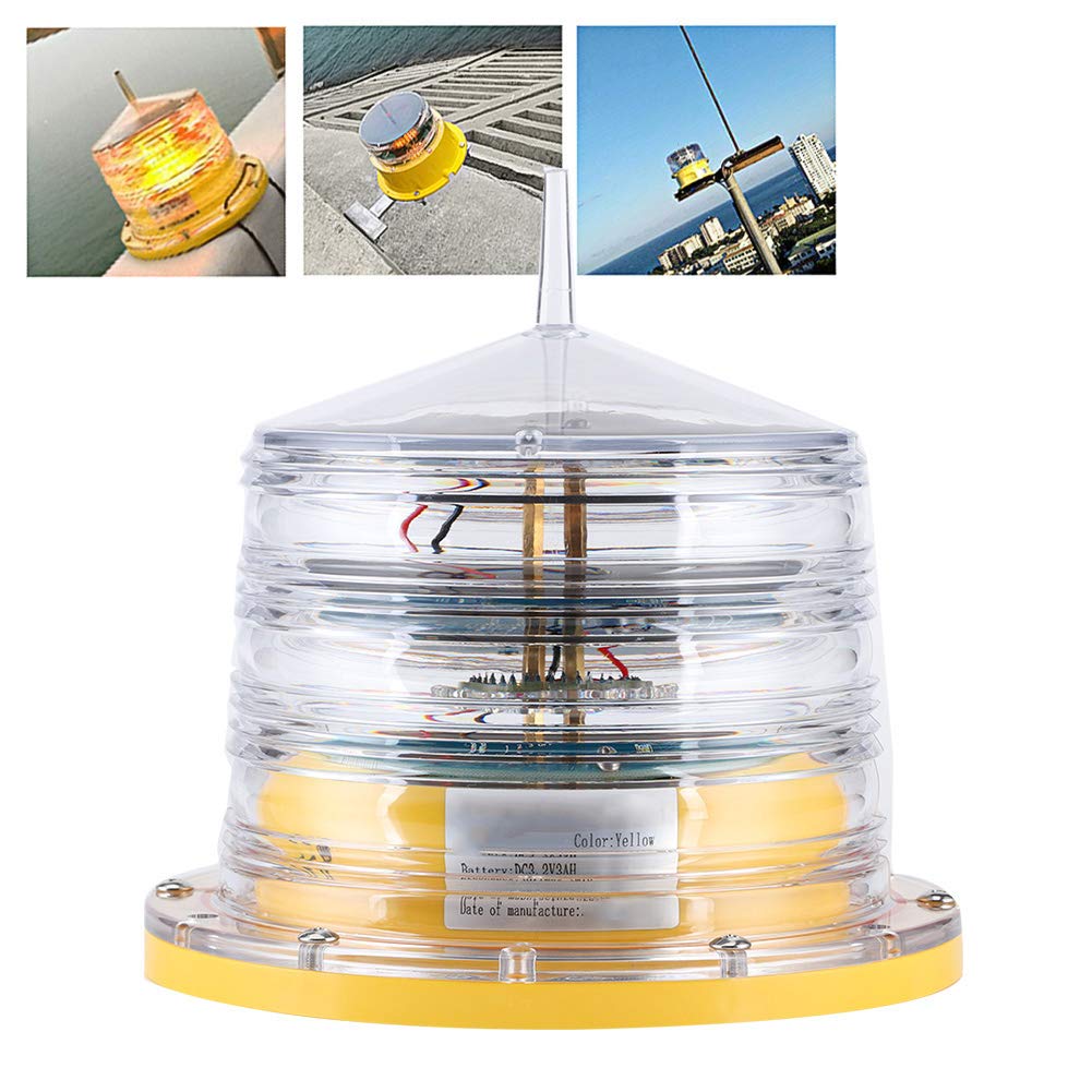 GOTOTOP Solar Beacon Light IP68 Solar Power Barge Safety Beacon Light 20LEDs Flashing Floating Light 256 Lamp Beads for Ship Marine Boat