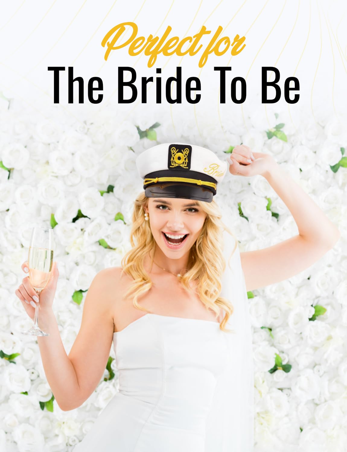 Sombrero de capitán para despedida de soltera, bonito sombrero de despedida de soltera náutica, accesorios divertidos para despedida de soltera, decoración de boda