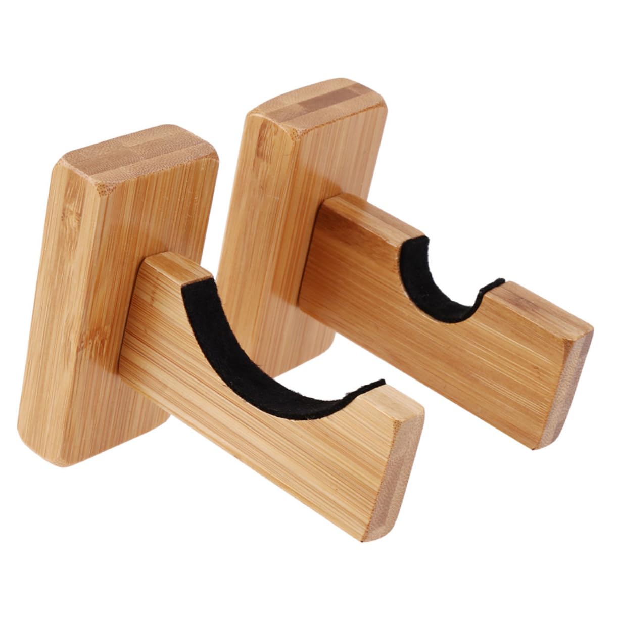 NAMOARLY 2 Pair Wooden Baseball Bat Wall Mount Hanger Horizontal Display Stand Scratch Felt Strip for Fans