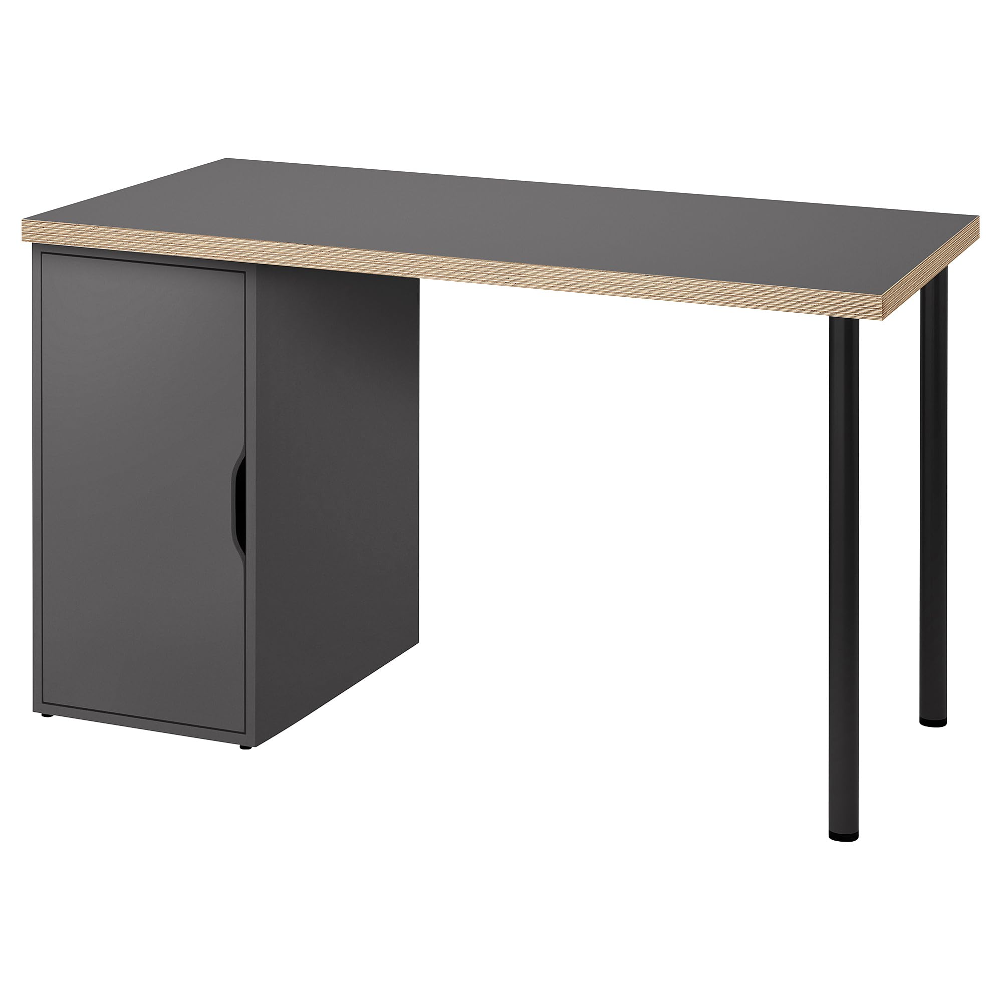 Bureau 120x60 cm gris et bois noir ProTuning ALEX LAGKAPTEN