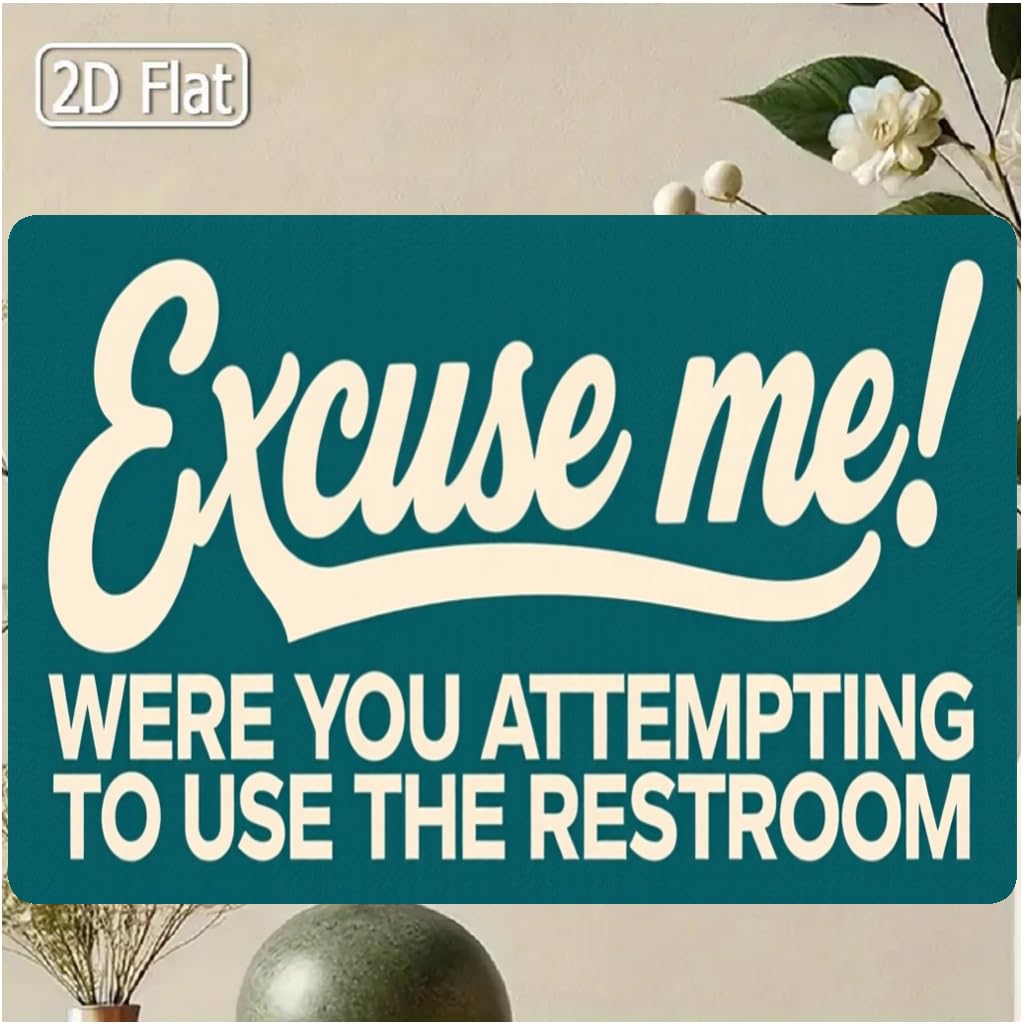 Excuse Me Go Toilet Alone Cat Tin Sign, 8x12 Inch