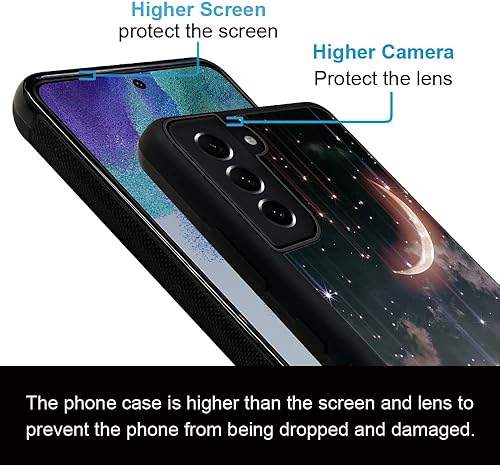 Miniatura 5 de ZHEGAILIAN Funda compatible con Samsung Galaxy S21 Fe, Crescent Nebula Galaxy S21 FE para niñas, funda protectora antideslizante de TPU suave a