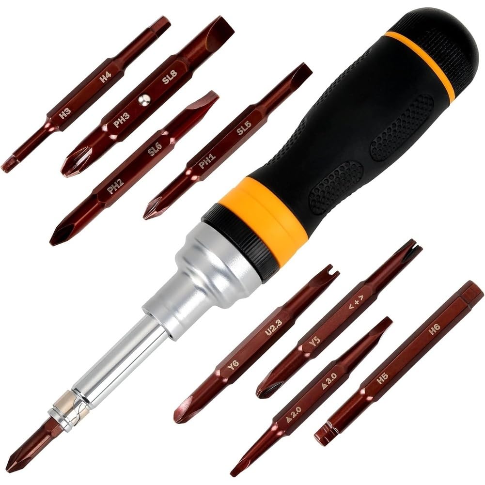 Aundhegrtt As Shown Ratcheting Multi-Bit Screwdriver Se For Home Repair, Diy, Electronics & Automotive