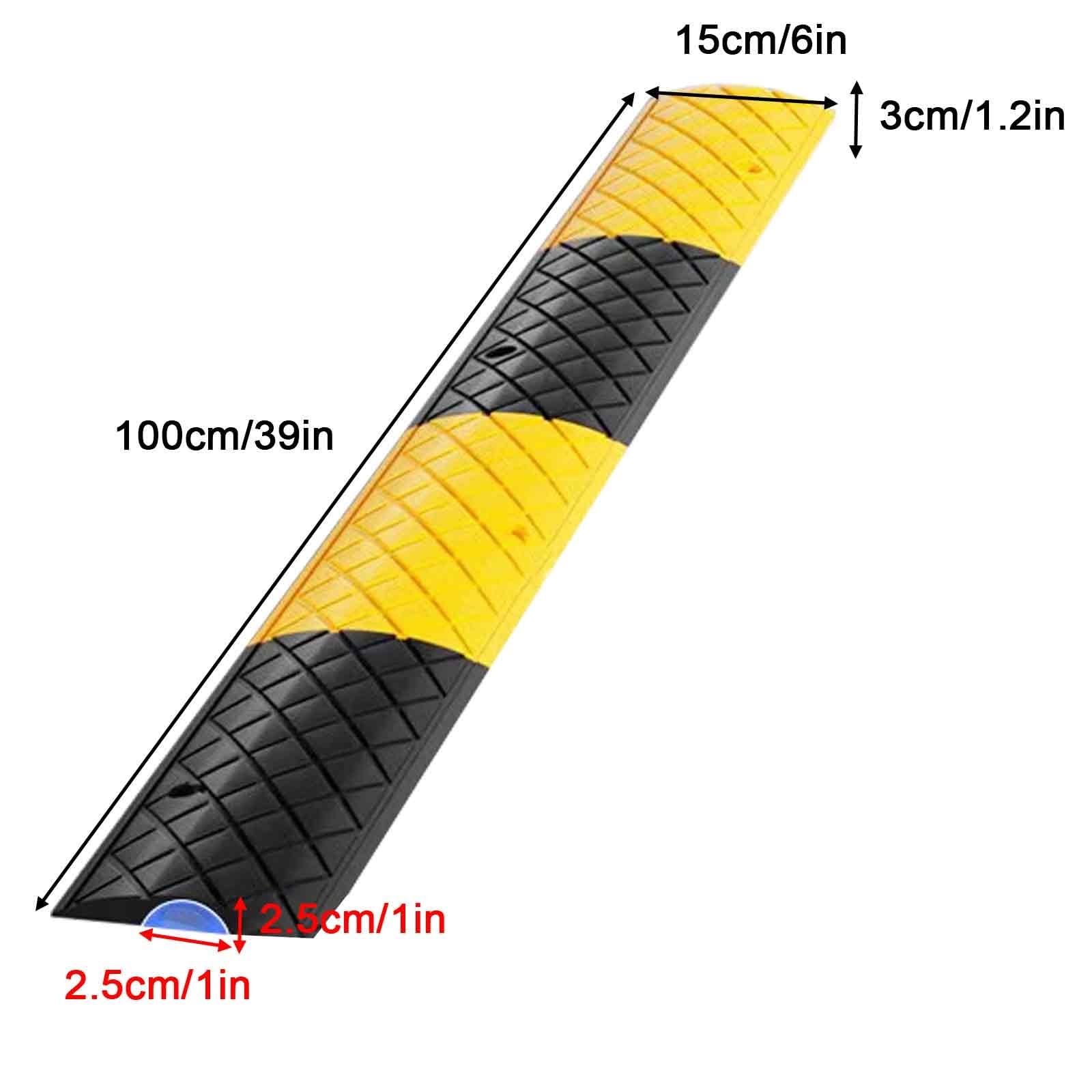 1-Kanal Kabelschutz, Gummikabelschutz für den Boden, Bremsschwelle, Kabelkanal Outdoor Robust, 10 T, für Wohngebiete, Garagen und Gärten(100x15x3cm/39x6x1.2in)