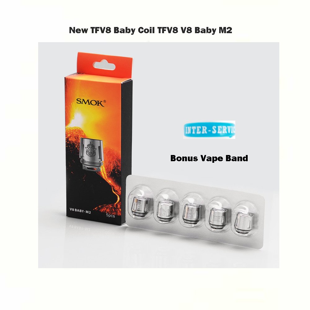SMOKV8 Baby Replacement Coils, M2, 0.15 Ohm, Works with Rigel Mini Kit, TFV8 Baby Tank, TFV9 Mini Tank, Pack of 5, No Nicotine