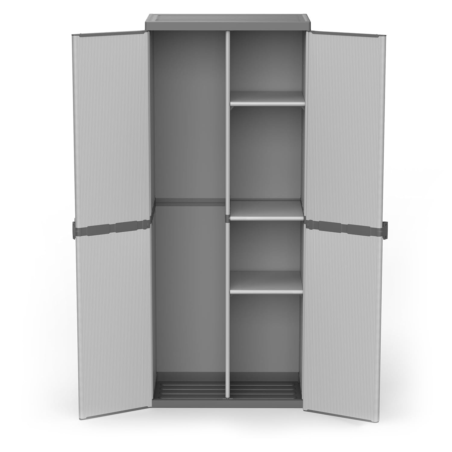 Avilia Armadio da Esterno Impermeabile - Armadio 2 Ante in PVC con 3 Ripiani Regolabili – Armadio Portascope Resistente alle Intemperie e ai Raggi UV - 68x39.5x168cm, Made in Italy