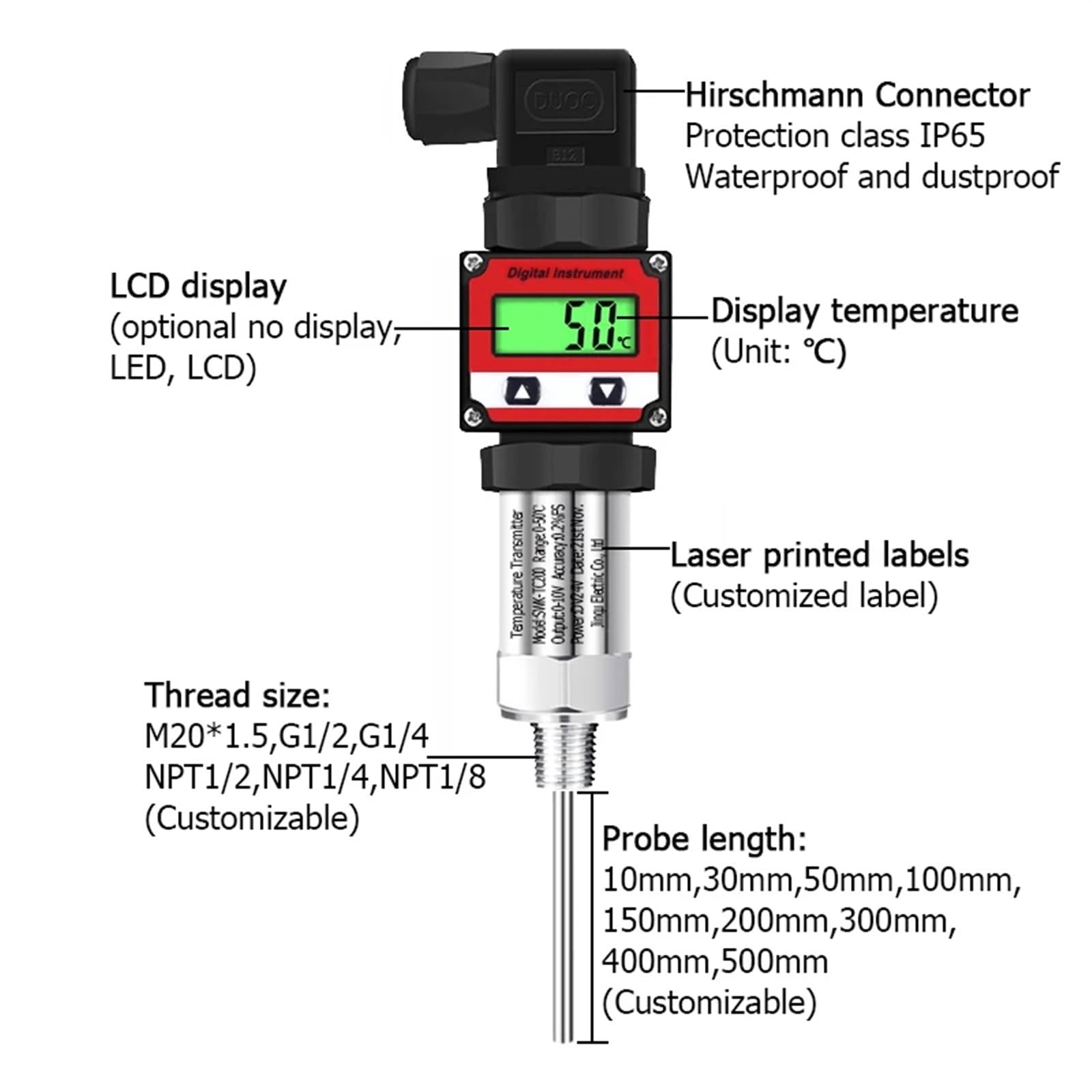 PT100 Temperature Sensor Transmitter Module – 4-20mA / 0-10V Output, Unbranded-1196000