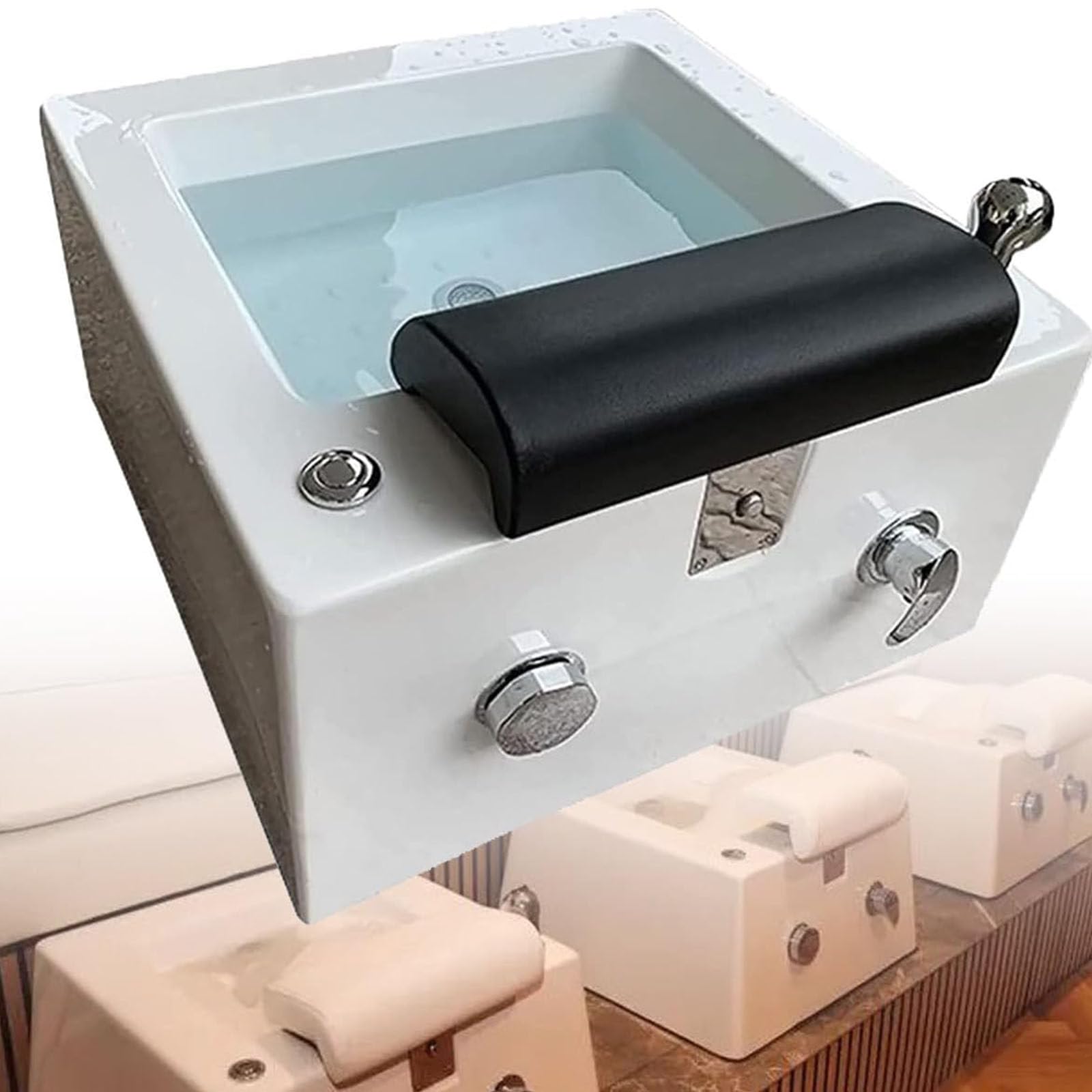 Bañera Hidromasaje Portátil para Pies Y Pedicura - Bañera De Hidromasaje Relajante para Pies con Silla Acrílica, Lavado De Ducha Y Masaje - Ideal para Uso En El Hogar Y Salón