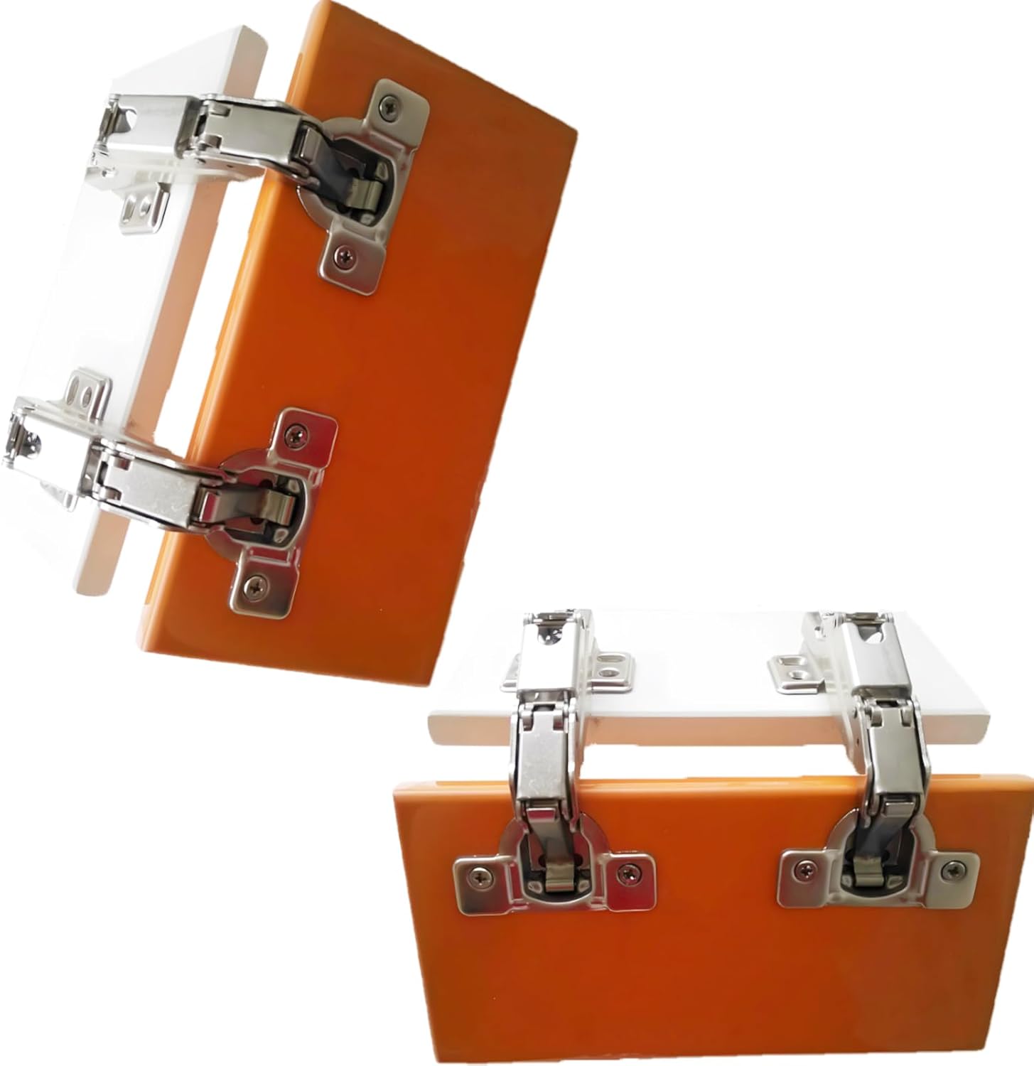 Small Angle self Closing 180 Degree Cabinet Hinge (2 Pairs, 4-Piece Set) 180 Degree Frameless Hidden Kitchen Cabinet Door Hinge, Suitable for Wardrobe/Cabinet/Corner Cabinet Folding Hinge/Full Cover