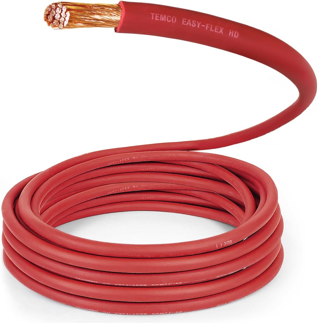 TEMCo 3/0 Gauge AWG 25 Ft Red Flexible Pure Copper Made in USA Welding Cable Battery Wire - Heavy Duty Solar, Inverter, Car, RV, Truck