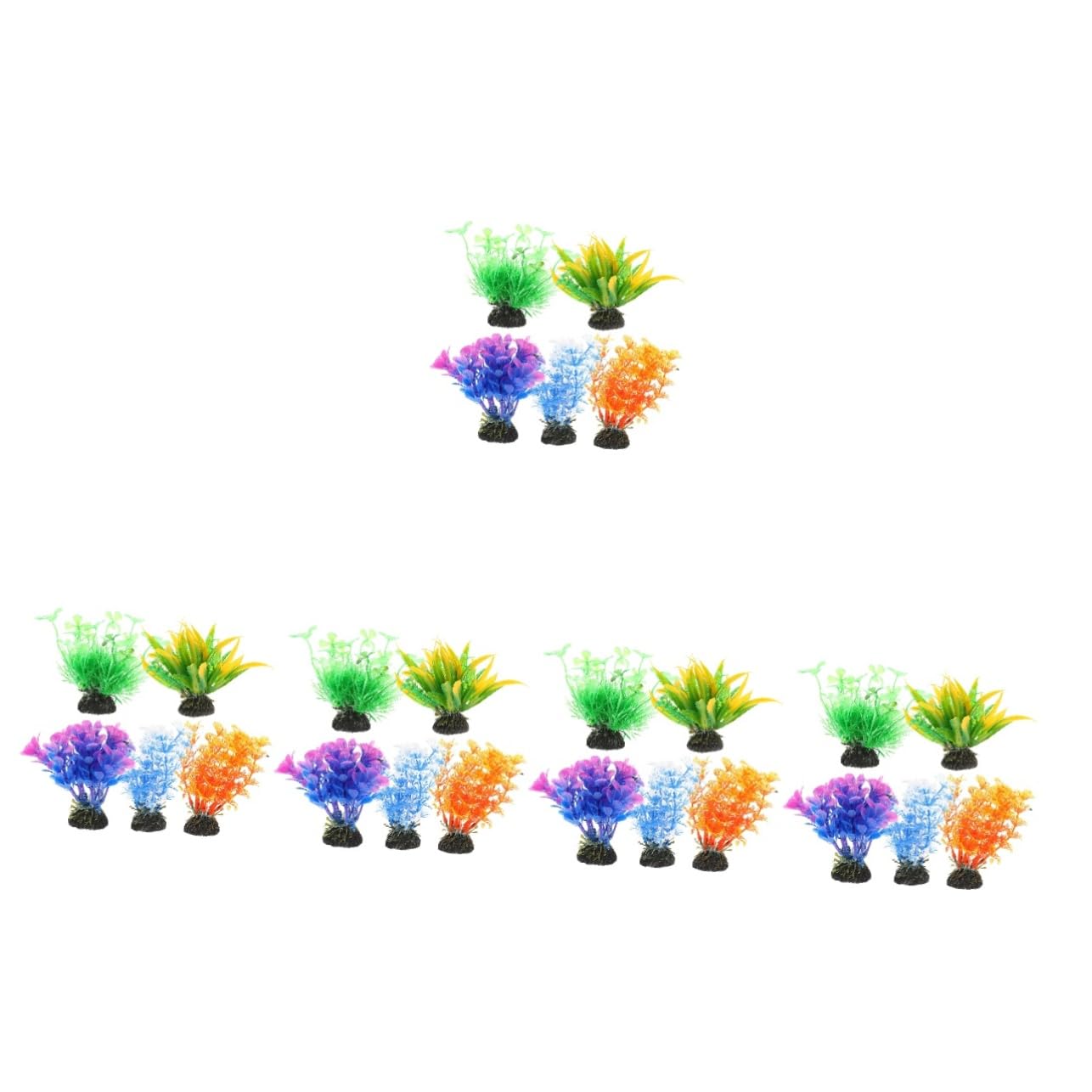 Alipis 5 Set Piante Paesaggistiche per Acquari UV Potere Impianti Piante Acquatiche Pianta Decorazioni per Acquari da Acquario Decorazioni per D'acquario Plastica 5 Pezzi*5