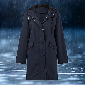 Waterdichte jas voor dames, lang, winddicht, grote maat, ritssluiting, regencape, lange mouwen, wind, regenjas, bovenkleding, herfst, winter jas, Geel, M