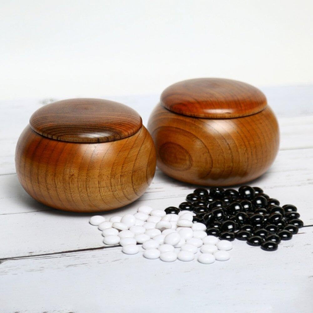 Pot en Bois De Backgammon, Ensemble D'échecs, Bol, Conteneur De Stockage De Backgammon, Jeu De Société, Bols Go, Support De Pierres D'échecs, 2 Pièces