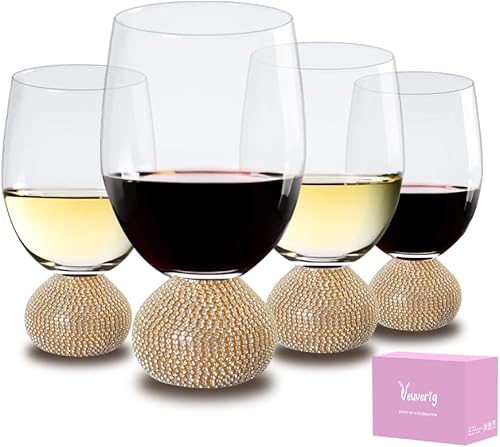 Juego de copas de vino tinto sin tallo de 4,15 onzas, sin plomo, copas de vino blanco sopladas a mano, para bar en casa, fiesta, cumpleaños, regalos