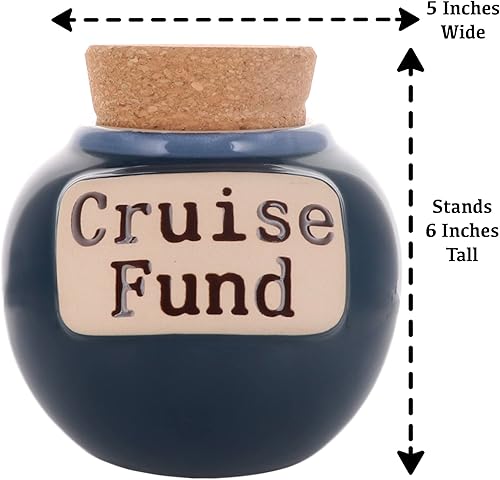 Miniatura 4 de Tarro de vacaciones de crucero de cerámica - alcancía para adultos, tarro de dinero de vacaciones, caja de ahorros de aventura