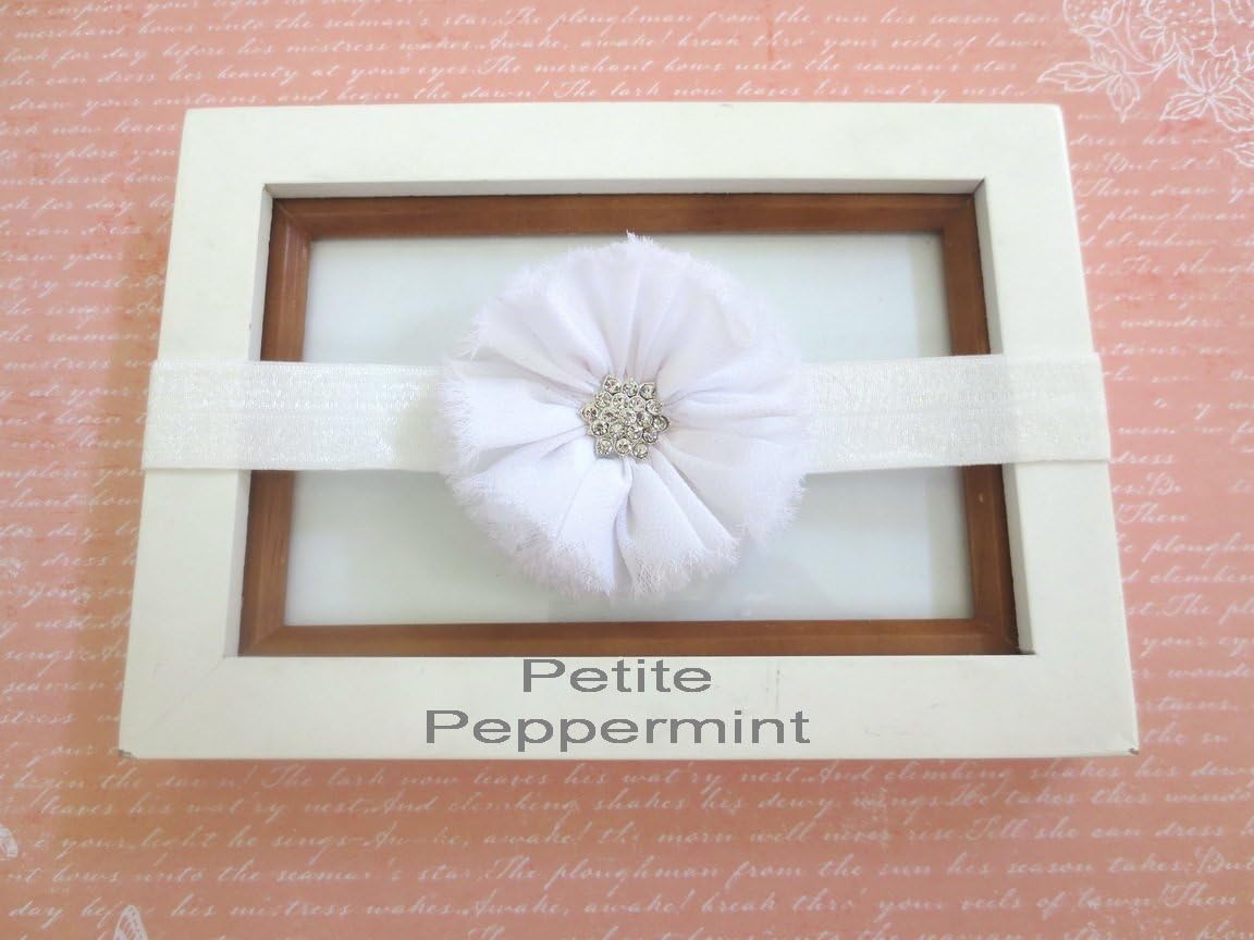 White Baby headband,baby girl headband,newborn headband,toddler headband,baby head band flower, baby hair bow,girl headband