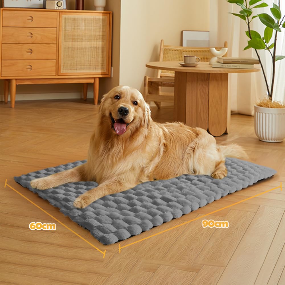 XIAPIA Selbstheizende Decke Katze & Hunde, Flauschig Selbstwärmende Katzendecke ohne Kabel, Wärmedecke Heizdecke ohne Strom, Washbar Thermodecke Katzenkissen (Grau, 90 * 60)