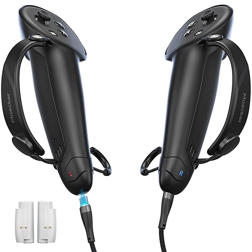Maecker Charging Controller Grips for Quest 3S for Quest 3 Controller Straps with Rechargeable Battery for Quest 3S/3 Accessories