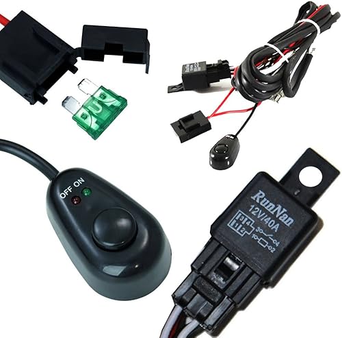 Miniatura 4 de iJDMTOY (1) Kit de cables de arnés de relé de ajuste universal con interruptor de encendido y apagado de luz LED compatible con luces antiniebla,