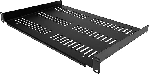 StarTech.com Estante para servidores de 1U – Bandeja voladiza universal ventilada para rack y gabinete de equipo de red de 19 pulgadas – Diseño