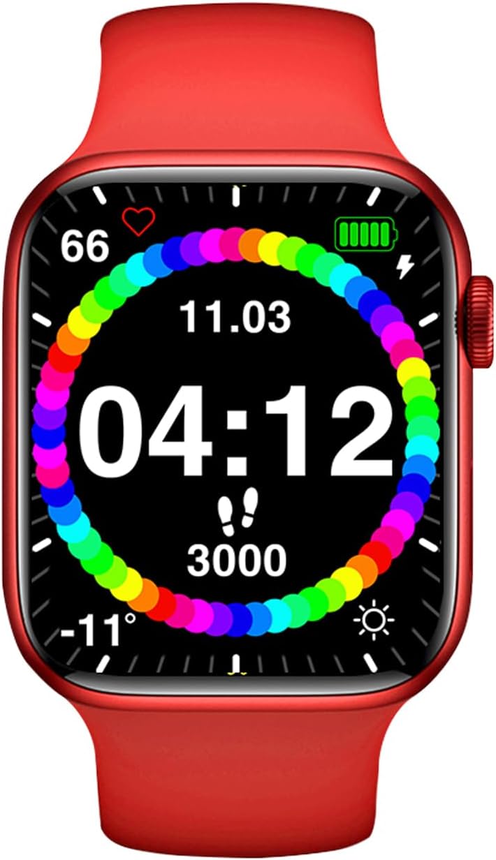 X.cell G7 Talk Smart watch, Heart Rate/Blood Pressure/Oxygen Level Monitoring, Receive & Make Calls,Water Resistance: IP43, 1 Week Battery Life, Compatibility: IOS/Android-(Red)
