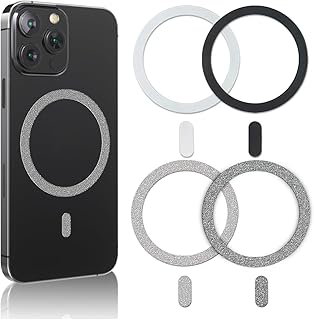 4 pièces Anneau universel, compatible avec le chargement sans fil pour iP15/14/13/12 et Galax S23/S22/S21, adaptateur pour coques de smartphone