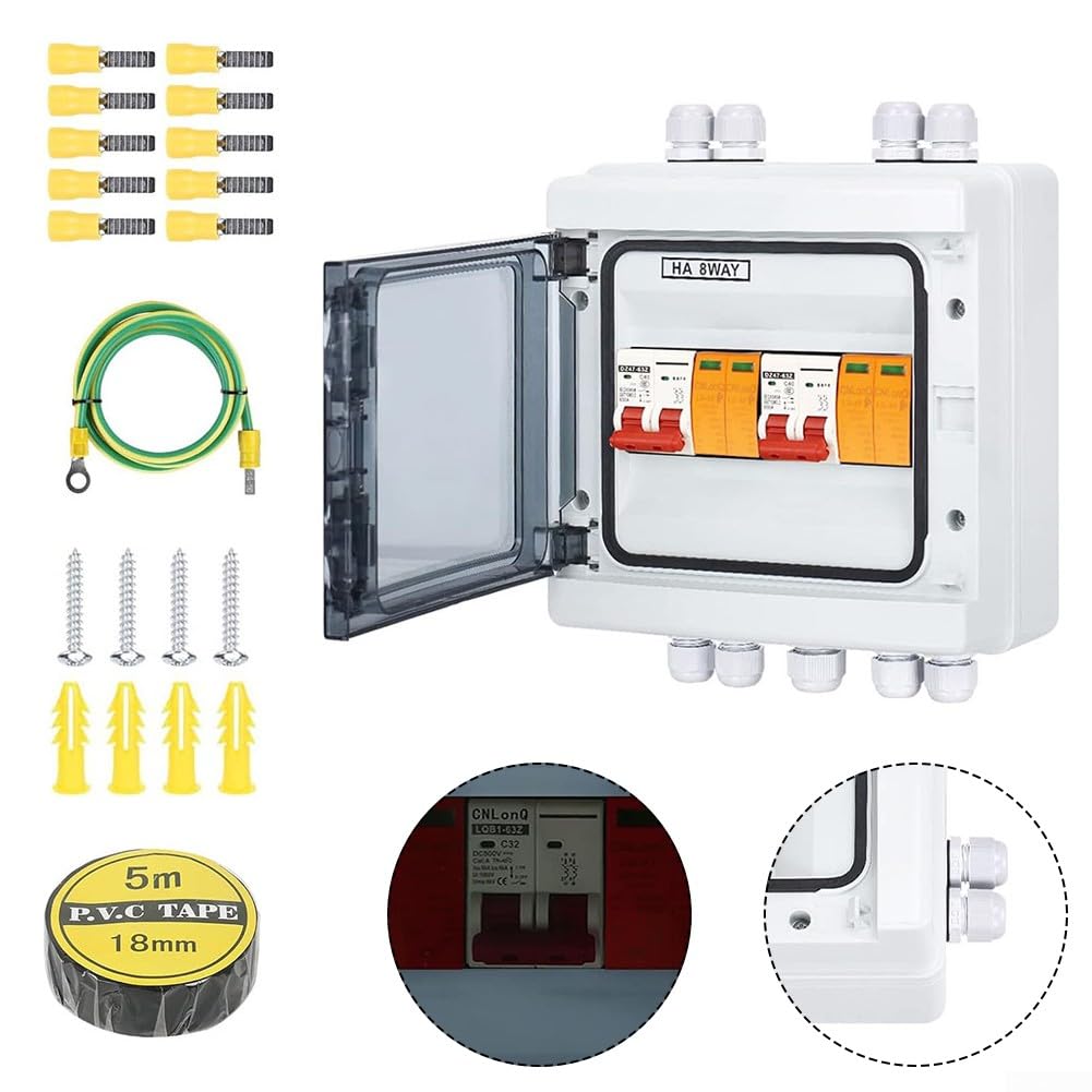 Solar PV Combiner Box 2 STRING, 2In 2Out Isolationsschalter DC500V IP65 Wasserdicht