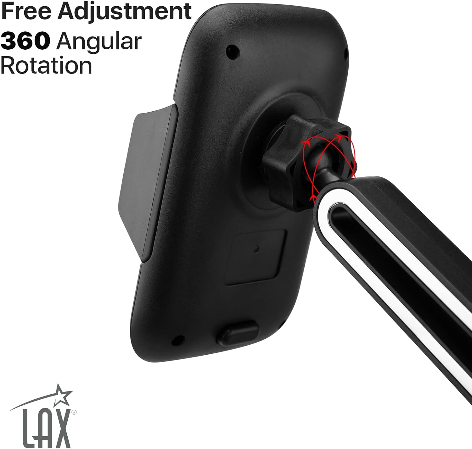 LAX Gadgets Phone Mount for Car - Cradle-Type Cell Phone Car Mount - Adjustable Arm & Joint - Car Mount with Powerful Suction Cup for Windshield, Dashboard - Black : Cell Phones & Accessories
