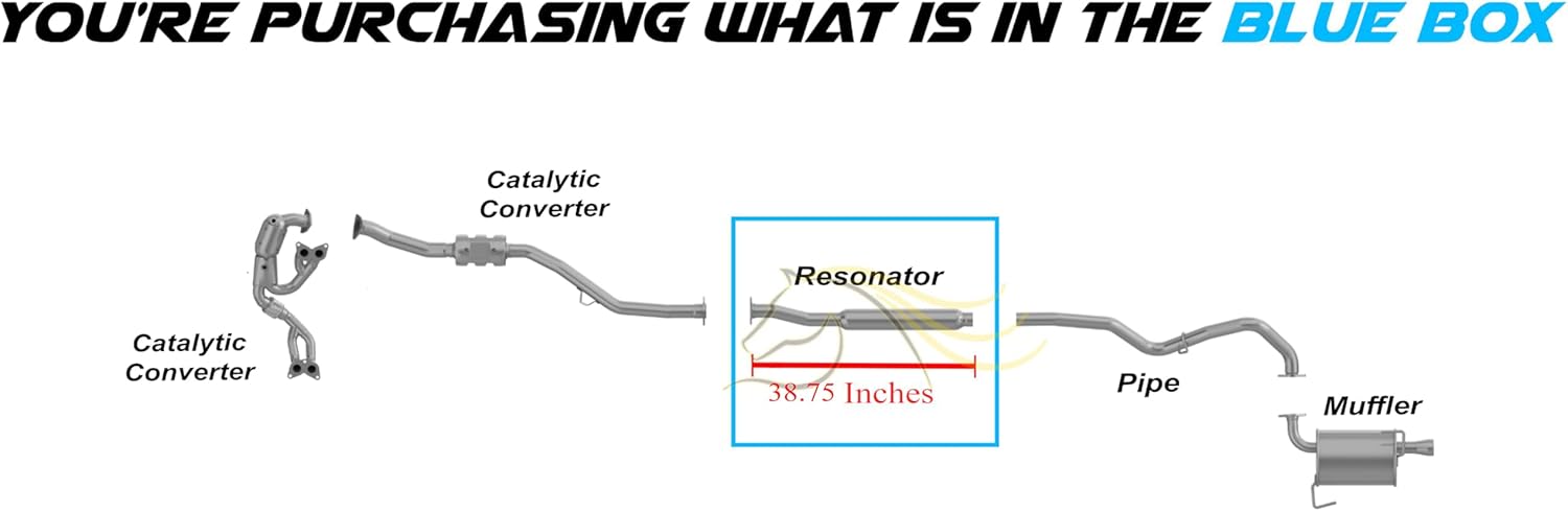 Exhaust Resonator Compatible for 2010-2019 Subaru Legacy 2.5L | Stainless Steel | Northeastern Exhaust | Free Sleeve, Gasket, and Bolt Kit Included | Automotive Replacement Part | Single Exhaust
