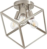 Vista 1 de Lámpara de techo empotrada de níquel cepillado, accesorios de iluminación geométrica multidireccional, marco de metal moderno, luces de vestíbulo