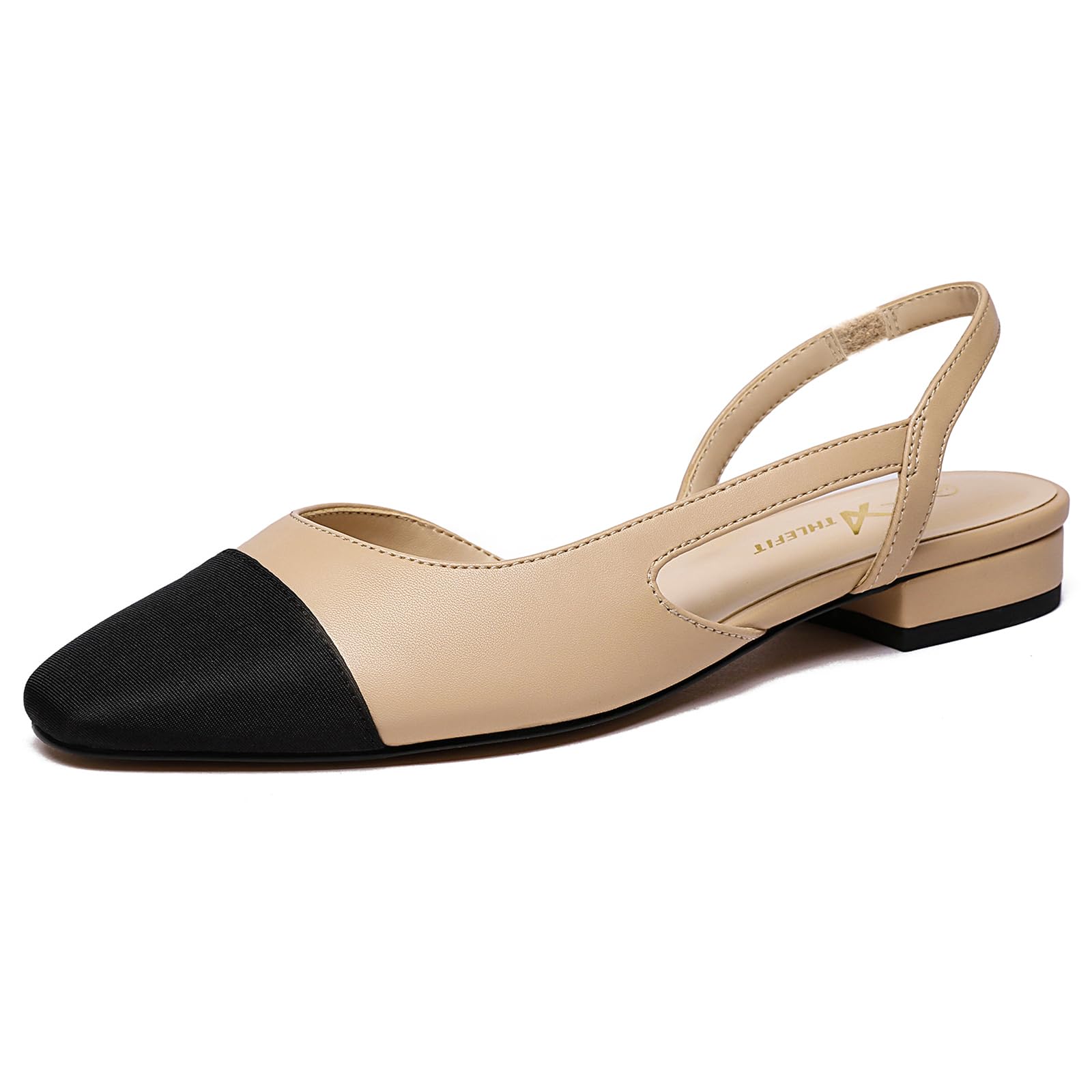Athlefit Slingback Two Toned Square Toe Ballet Flats