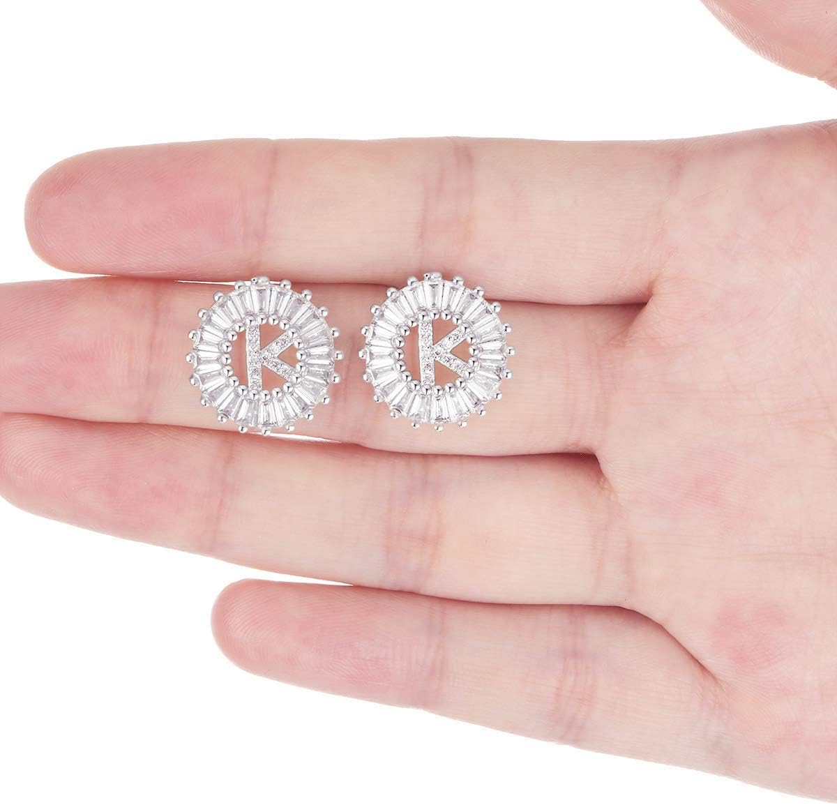 COTTVOTT Charms Initial Letter Pendant Necklace Stud Earrings Set for Women