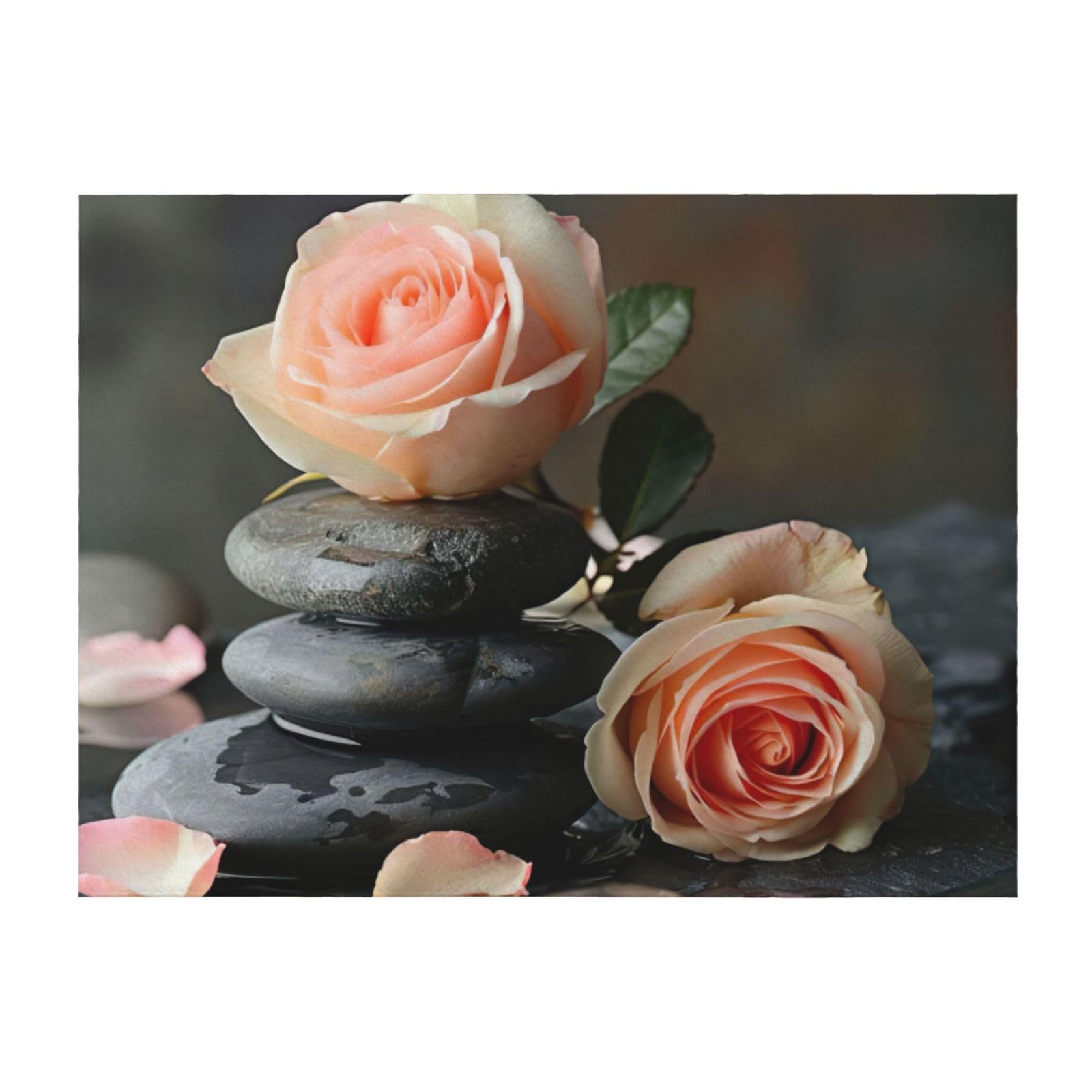 Couverture de lit légère EdWal en microfibre imprimée fleurs de spa douce en plusieurs tailles