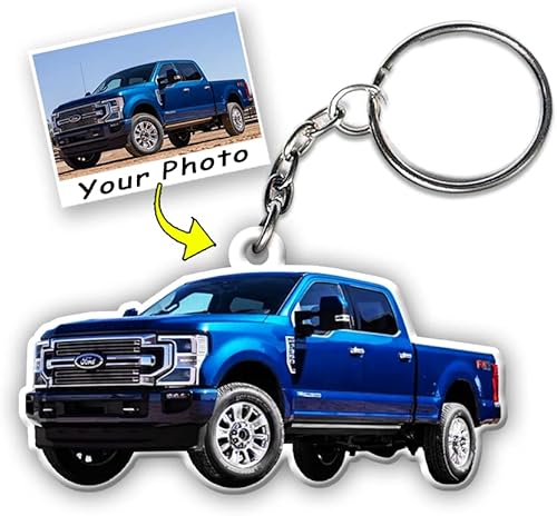 Miniatura 3 de Llavero personalizado para los amantes de las camionetas, llavero de camión con foto personalizada; regalo único para chicos de camiones, accesorios