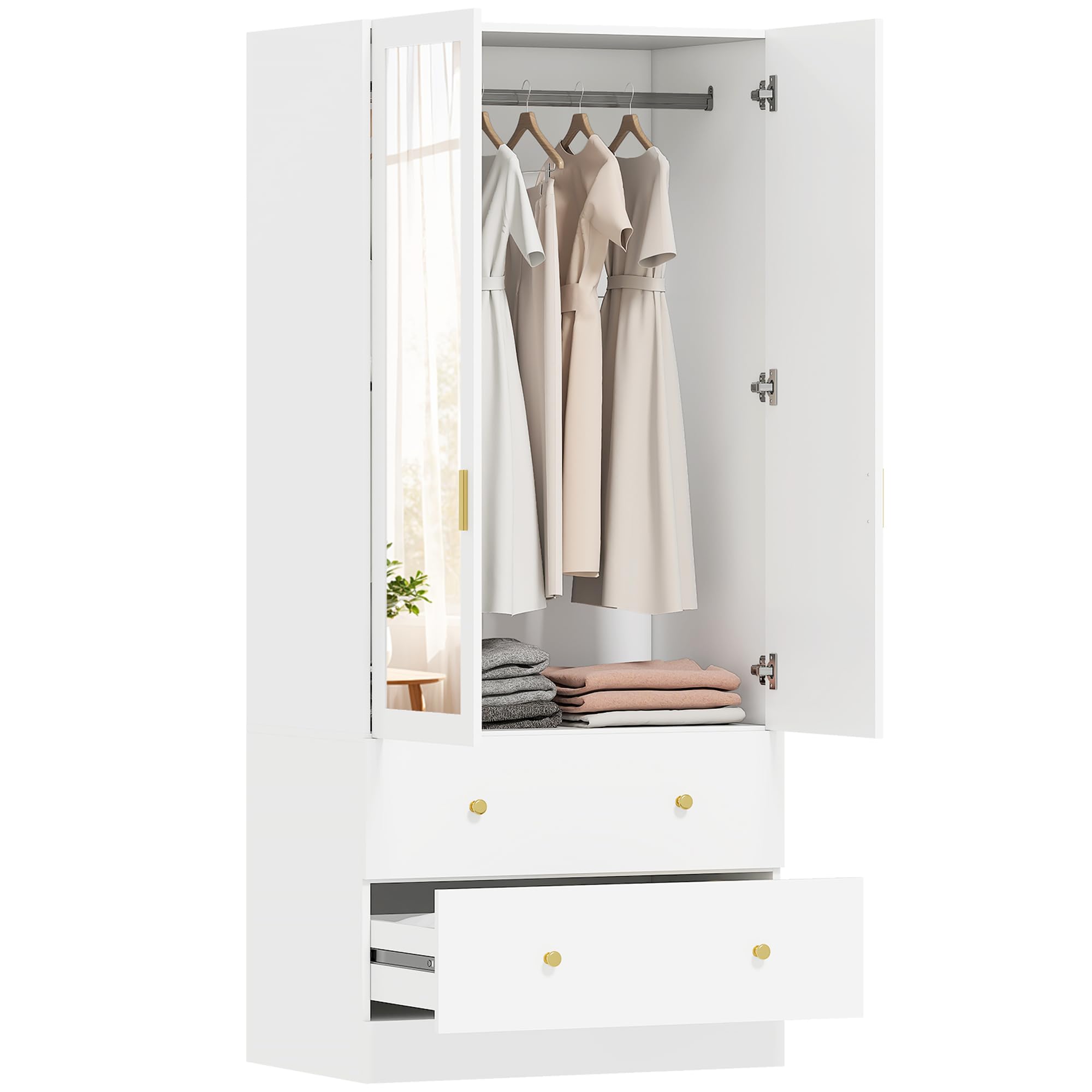 Armadio AKORD S90 Sonoma Quercia 90 cm 2 ante 2 cassetti inserto