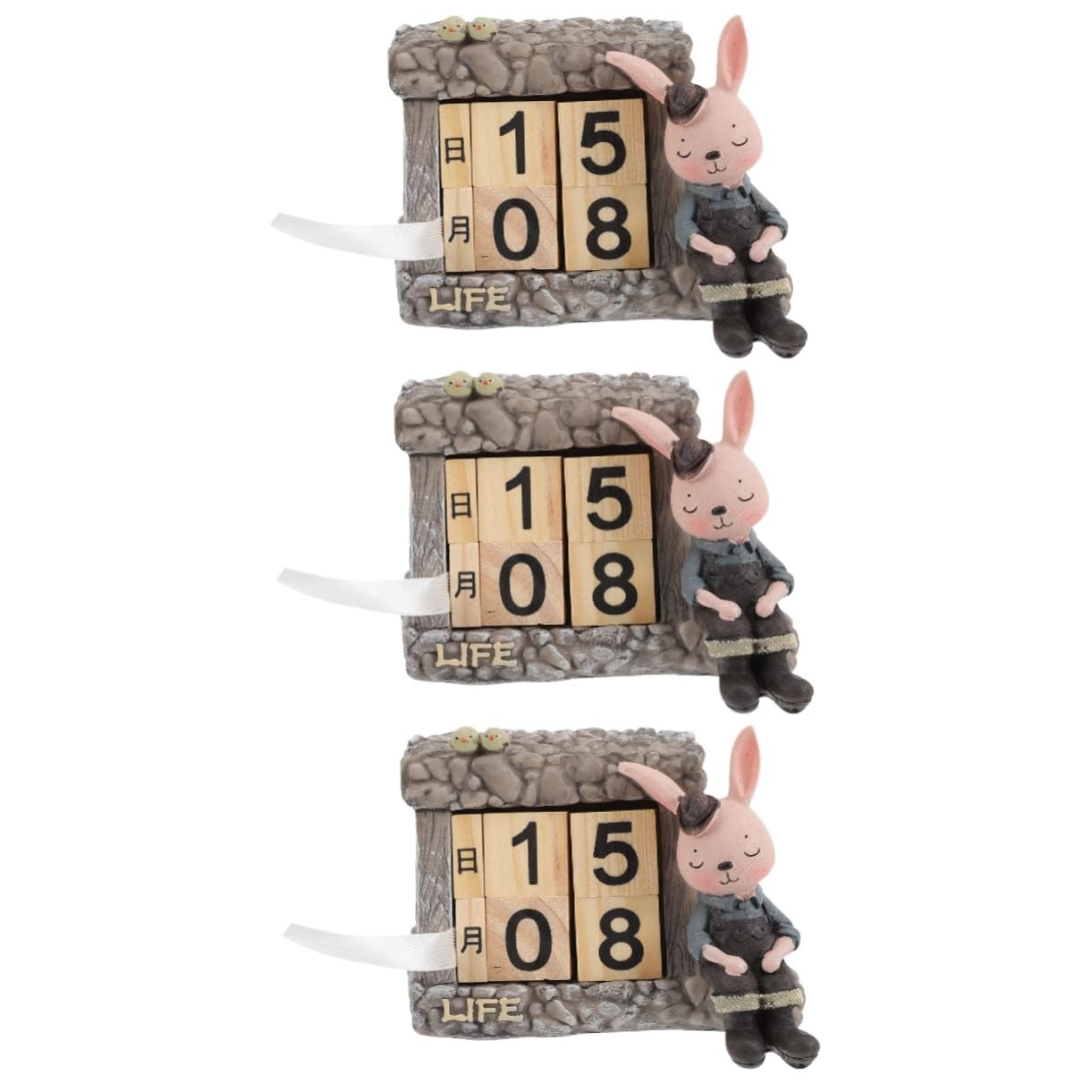 3pcs Calendario Tavolo di Nozze Decor Conto Alla Rovescia Blocchi Natale Cerimonia di Nozze Decorazioni Dinning Tavolo Decorazione di Natale Ornamenti Ufficio Coniglio Blocco di Legno di beneficenza